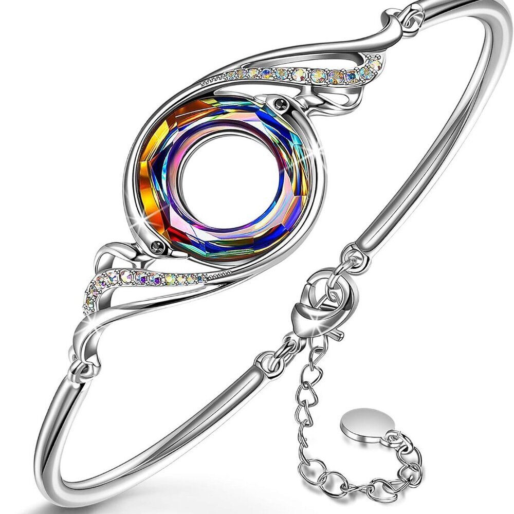 Rise From the Ashes" Phoenix Bracelet Made with Crystals from Austria, Adjustabl